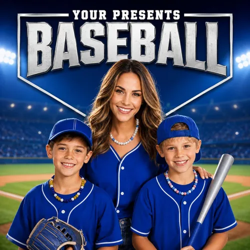 Vista 3 de Collar de béisbol Smilelife para niños 18 pulgadas, colección de hielo brillante, cadena de béisbol, diamantes de imitación, accesorios de béisbol