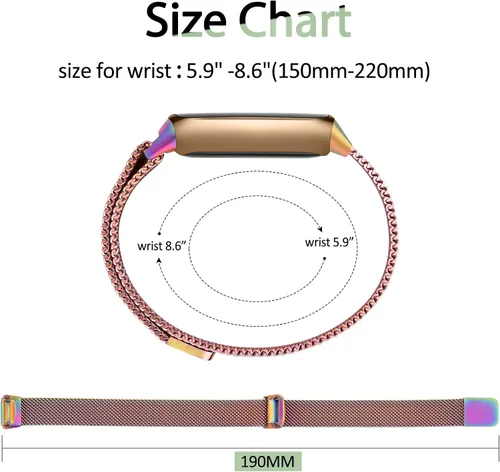 Vista 5 de Amzpas Correa de metal compatible con bandas Fitbit Luxe para mujeres y hombres, correa de repuesto de malla de acero inoxidable para Fitbit