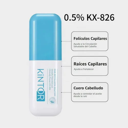 Vista 2 de KINTOR 0.5% KX-826 DHT Bloqueador de Vello Spray para Hombres y Mujeres 2 fl oz