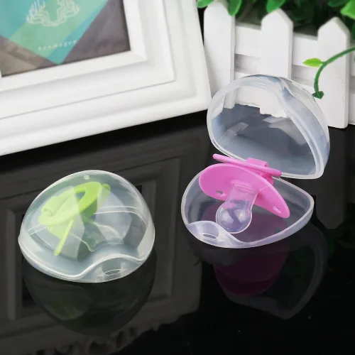 Vista 3 de Accmor Funda para chupete, estuche para chupete, contenedor para chupete para viajes, sin BPA, transparente, paquete de 2