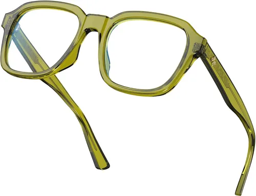 Vista 9 de VISOONE Oversized Cute Chunky Square Computer Glasses for Women Men BENNETT Blocking 99% Harmful Blue Light Anti Glare TR90 Lightweight Clear