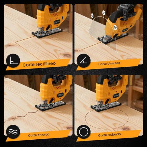 Vista 5 de Sierra de calar para batería Dewalt de 20 V, rompecabezas inalámbrico con 7 velocidades variables hasta 3200 RPM, luz LED, cortes biselados de 45°