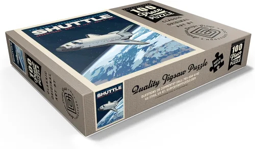 Vista 3 de MyPuzzle NASA 1981: Space Shuttle, póster vintage, rompecabezas prémium de 100 piezas para adultos