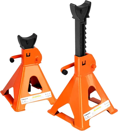 Vista 10 de Jack Stands 3 toneladas (6,500 lb) de acero de capacidad, 1 par de soportes de elevación rojos ajustables