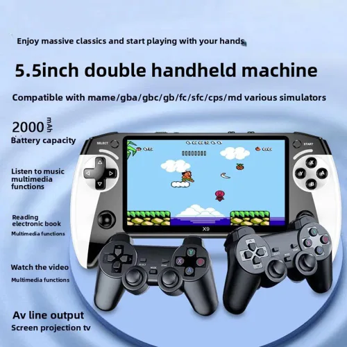 Vista 2 de X9 Retro Handheld Game Console-Handheld Game Console with HD 5.5-inch IPS Screen Classic Video Games Supports TV Connection,10+ Emulators & 5-Hour