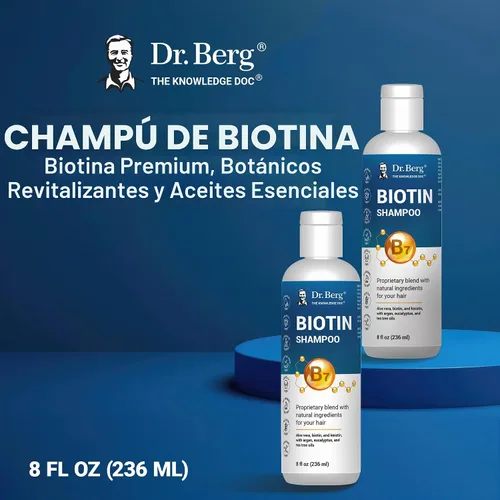 Vista 4 de Dr. Berg - Champú de biotina para hombres y mujeres (fórmula mejorada de alto rendimiento), probado y certificado de forma independiente, sin