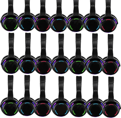 Vista 18 de Auriculares inalámbricos LED silenciosos profesionales de disco silencioso y RF LED silenciosos para iPod MP3 DJ Music Pary Club
