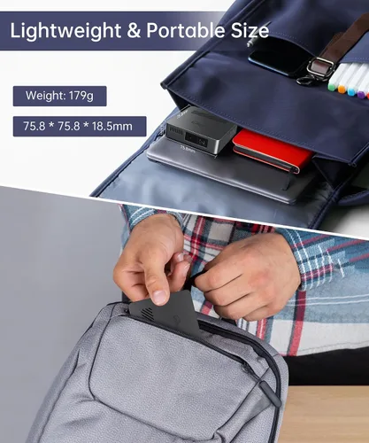 Vista 4 de Mini proyector MARS DLP, proyector portátil al aire libre de la película del enfoque automático 720P NO Wifi/Bluetooth, Lightweight Small Pocket