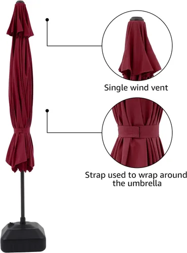Vista 3 de COBANA Patio Umbrella with Base Included, Outdoor Market Table Umbrella with Umbrella Stand Weights