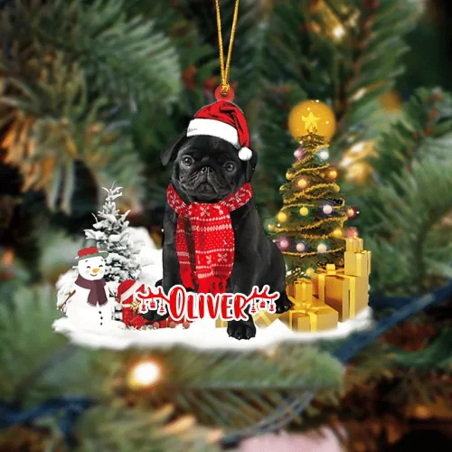 Vista 31 de NAZENTI Adorno personalizado de gato abisinio con árbol de pino, adorno de Navidad personalizado para perros amantes de las mascotas, colgante
