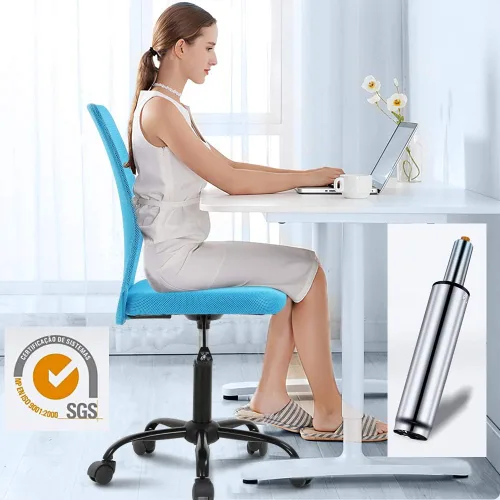 Vista 6 de BLKMTY Silla moderna de malla sin brazos de oficina, azul, altura ajustable, capacidad de 250 libras, certificado BIFMA