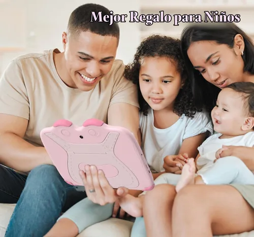 Vista 7 de YINOCHE Tableta para niños de 10 pulgadas para niños pequeños, tabletas Android de 64 GB con funda WiFi Tabletas para niños de doble cámara