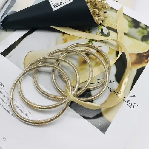 Vista 6 de Pulseras de purpurina con relleno de gelatina ligeras y lindas pulseras de silicona los mejores regalos para mujeres y niñas cumpleaños día