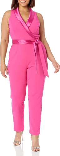 Vista 7 de Adrianna Papell Mono de esmoquin de crepé de punto para mujer Negro