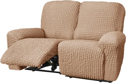 Vista 49 de vctops 4 fundas para sillas reclinables con textura de sirsaca a cuadros, suaves y elásticas, protector de muebles antideslizante con parte inferior