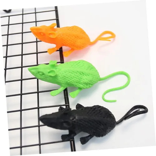 Vista 7 de 18pcs Simulation Mouse Figurine Skeleton Animals Halloween Decor Fake Poop Halloween Gnome Rats Decorations Prank Mouse Realistic Rats Soft Rubber