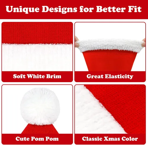 Vista 6 de Sombrero de Papá Noel para bebé, gorro de Navidad para bebé, gorro de Navidad para recién nacido, disfraz de Papá Noel para bebé