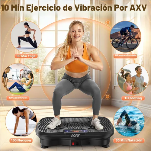 Vista 2 de AXV Vibration Plate Fitness Platform Exercise Machine Vibrating Shaking Full Body Shaker Workout Vibrate Stand Shake Board Sport for Weight Loss Fat