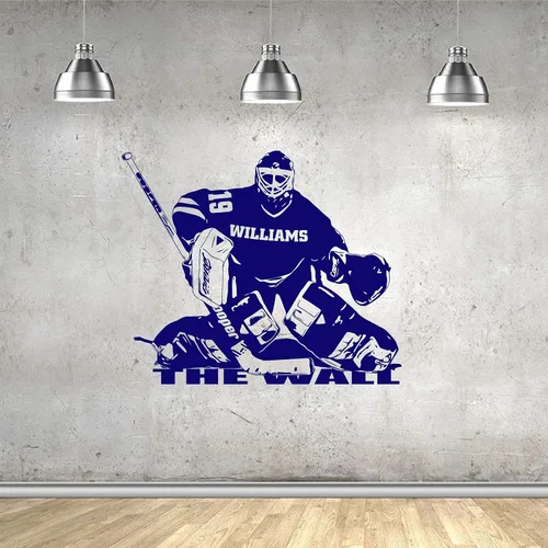 Vista 7 de Calcomanía de pared personalizada con nombre de portero de hockey de jugador, elige tu nombre y número, camisetas de jugador personalizadas