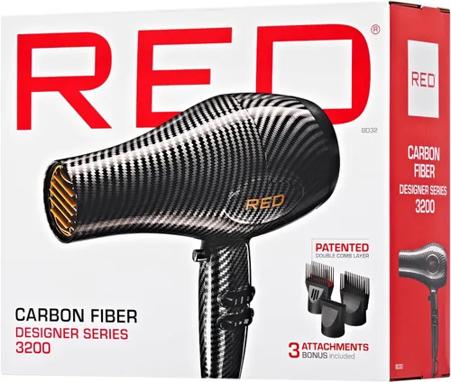 Vista 4 de RED Designer Series 3200 - Secador de pelo, 3 ajustes de calor y 2 velocidades, tiro fresco, 25% más flujo de aire, Pik desenredante patentado