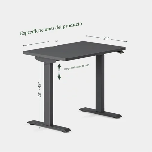 Vista 2 de Branch Duo - Escritorio de Pie de 36 Pulgadas - Escritorio de Pie Ajustable con Rango de 20" - Panel de Control OLED - Diseño Sin Marco