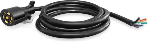 Vista 8 de Gonice Arnés de cableado de remolque de 8 pies y 7 pines con caja de conexiones de 7 bandas, cable de remolque resistente de 7 vías para remolques