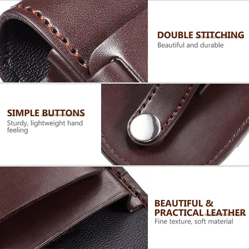 Vista 4 de Pocket Watch Leather Case Protector Holder Waist Bag Timepiece General Accessories 47 mm