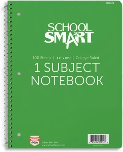 Vista 7 de School Smart Cuaderno de espiral no perforado de 1 materia, 100 hojas, 11 x 8-1/2 pulgadas