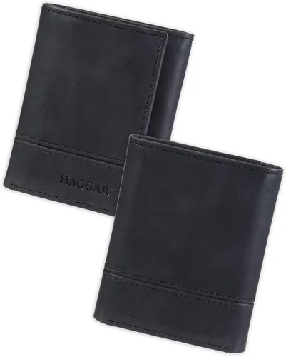 Vista 2 de Haggar Cartera triple RFID de cuero para hombre