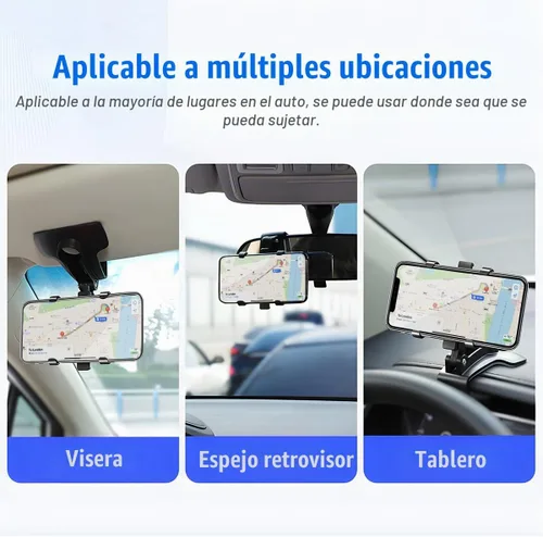 Vista 5 de zipelo Soporte para Teléfono de Coche, Soporte de Teléfono Celular de ABS para Auto, Soporte de Teléfono Celular de Salpicadero de 1400 Grados