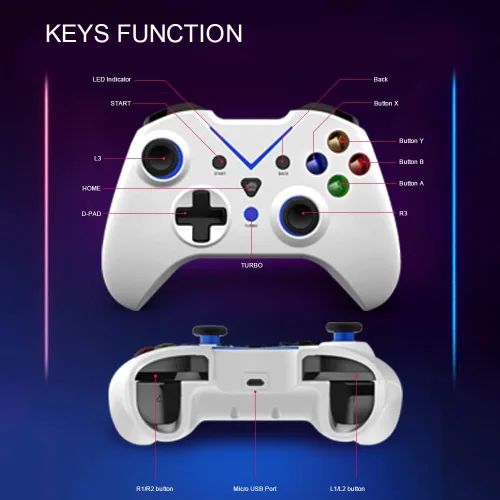 Vista 5 de Control inalámbrico para Xbox One doble vibración incorporada de 24 HZ Gamepad compatible con Xbox OneOne SOne XSeries SSeries XPS3Windows 10