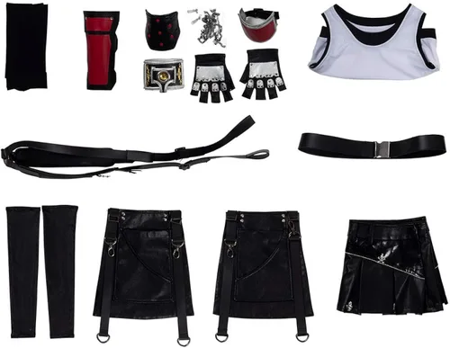 Vista 7 de Traje de cosplay Tifa Lockhart para mujer de Halloween Final Fantasy VII Remake FF7 Cosplay conjunto completo de trajes