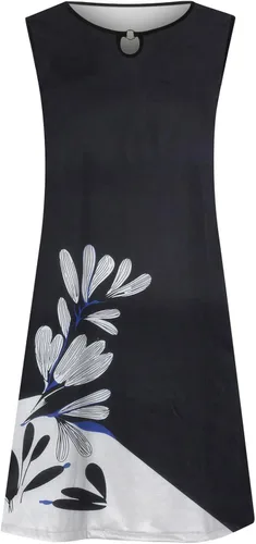 Vista 4 de Anjikang Vestidos florales de verano para mujer, vestidos de verano y primavera 2023, lindos hombros descubiertos, estilo bohemio, manga corta, A