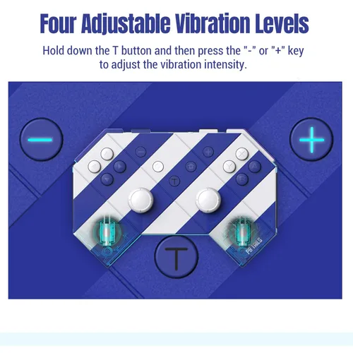 Vista 9 de PB TAILS Blue and White Bluetooth Game Controller - Portable Mini Gaming Controller for PC, Switch, Steam, Steam Deck, Phone - WirelessWired