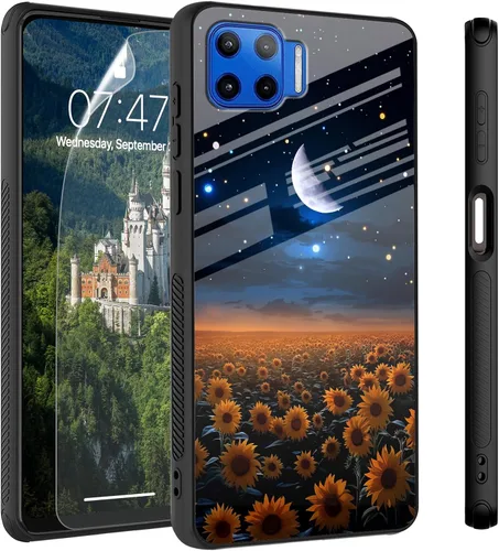 Vista 33 de Funda para Motorola Moto Edge 2022, cubierta trasera de vidrio templado con protector de pantalla, funda protectora a prueba de golpes para Motorola
