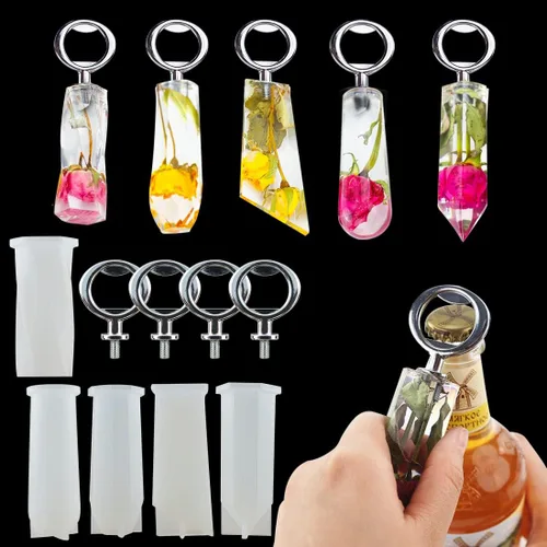 Vista 8 de Kit de 5 piezas de insertos para abridor de botellas, accesorios de acero inoxidable, abridor de botellas en blanco, herrajes metálicos