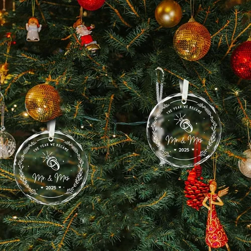 Vista 7 de Adorno de Navidad 2025, regalos de boda, adorno de boda de matrimonio de señor y señora 2025 – Regalo para nuevas parejas, novia, novio, despedida