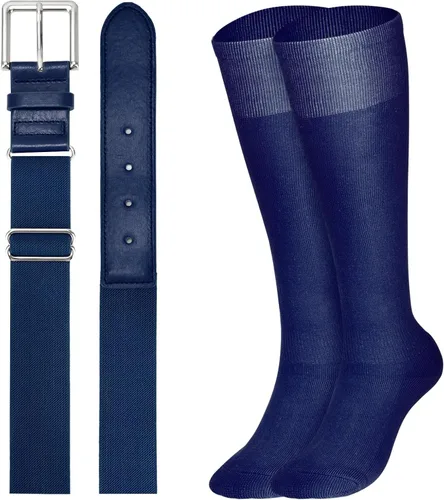 Vista 19 de XZQTIVE Conjunto combinado de calcetines de béisbol y softbol y cinturón de béisbol y sóftbol, calcetines de fútbol hasta la rodilla para niños