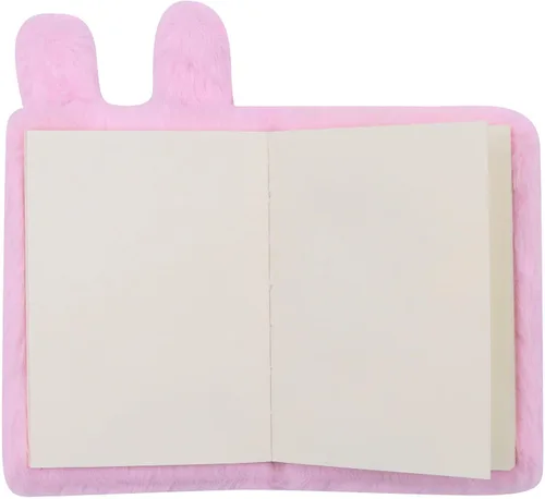 Vista 3 de Caviotess Cute Bunny Plush Mini Pocket Notebook for Kids Girls, Cartoon Fuzzy Writing Drawing Pad Personal Journal Diary Notepad with Lined Paper
