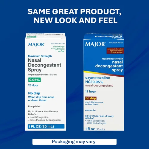 Vista 3 de MAJOR Spray Descongestionante Nasal de Máxima Potencia, Oximetazolina HCl 0.05% Aerosol de Bomba, Spray Nasal sin Somnolencia, Alivio de hasta 12
