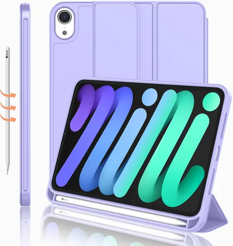 Vista 10 de iMieet Funda para iPad mini 7 2024 (A17 Pro), Funda para iPad mini 6 (8.3 pulgadas, modelo 2021), Funda para iPad mini 7ª/6ª generación con soporte