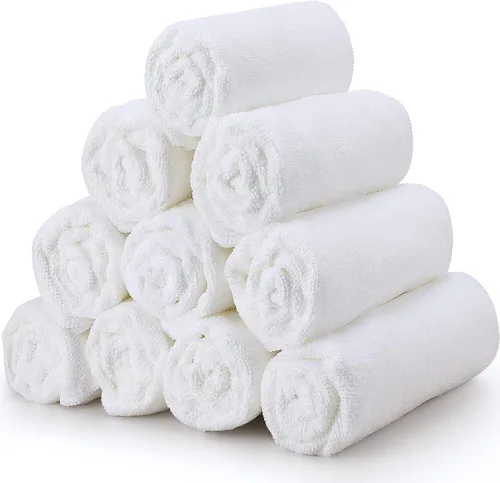 Vista 4 de Shimeyao Paquete de 26 toallas de mano absorbentes de microfibra, secado de pelo, a prueba de blanqueador, sin pelusas, para el hogar, salón, spa