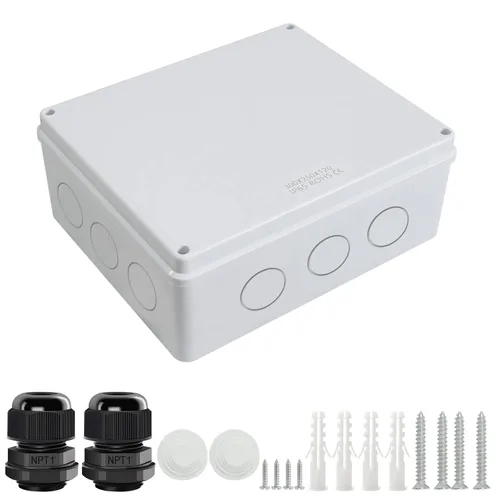 Vista 11 de LeMotech - Caja de conexiones, caja eléctrica IP55, resistente al agua, a prueba de polvo, plástico ABS, para proyectos electrónicos, color blanco
