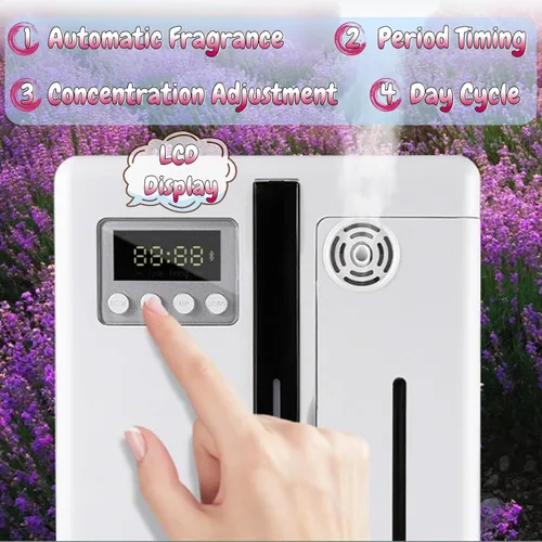 Vista 5 de Difusor de aroma, difusor de aromaterapia Bluetooth para el hogar, difusor inteligente de aroma de aire con cabezal atomizador desmontable