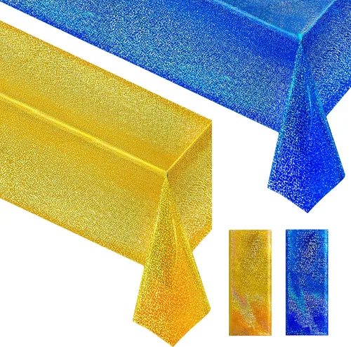 Vista 50 de Just Shimmer Mantel holográfico azul claro de 40" x 108" Decoración de fiesta rosa fuerte Día de San Valentín Fiesta de cumpleaños Decoración