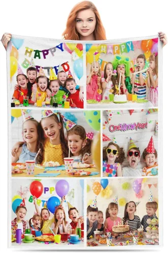 Vista 16 de Manta personalizada con texto, fotos, manta personalizada para cumpleaños de adultos y niños, boda, Navidad, Halloween, Día del Padre, Día