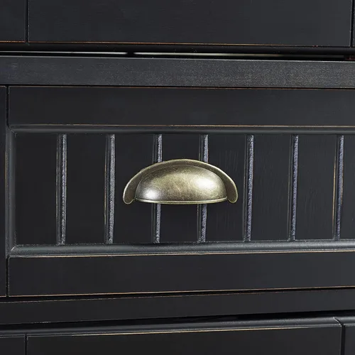 Vista 10 de Crosley Furniture Seaside - Gabinete de cocina y despensa Negro (Distressed Black)