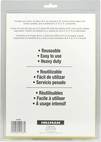 Vista 3 de Hillman Plantillas de servicio pesado (12 pulgadas) (843398) 410 gauge oil board, Includes letters, numbers, and symbols for signs, parking lots