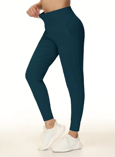 Vista 3 de Dragon Fit - Pantalones deportivos para mujer, con bolsillos y tiro alto, para yoga, ejercicios, pantalones cónicos, pantalones de descanso