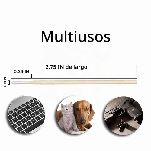 Vista 2 de 1600pcs 2.75 pulgadas de algodón puntiagudo de precisión Microblading algodón con punta 2.75 pulgadas (paquete de 1600)
